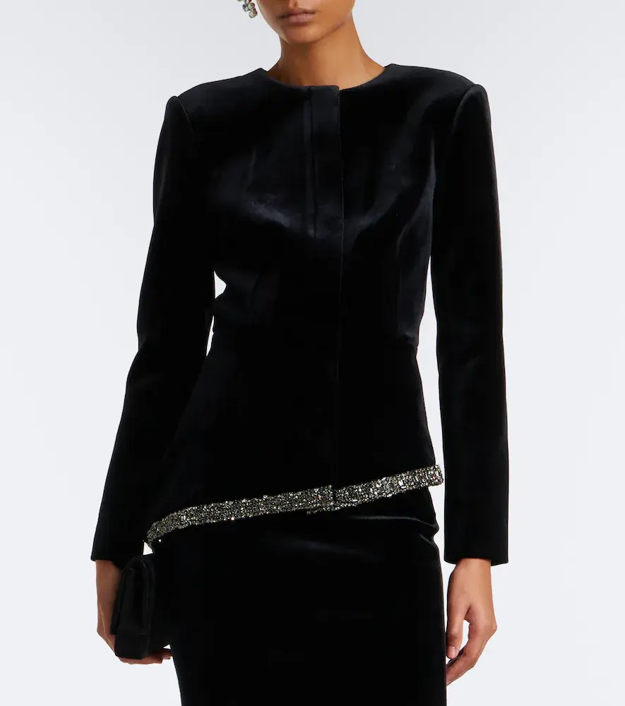 Roland Mouret Embellished asymmetric velvet jacket | Thumbnail 2 Roland Mouret Embellished asymmetric velvet jacket | Thumbnail 2