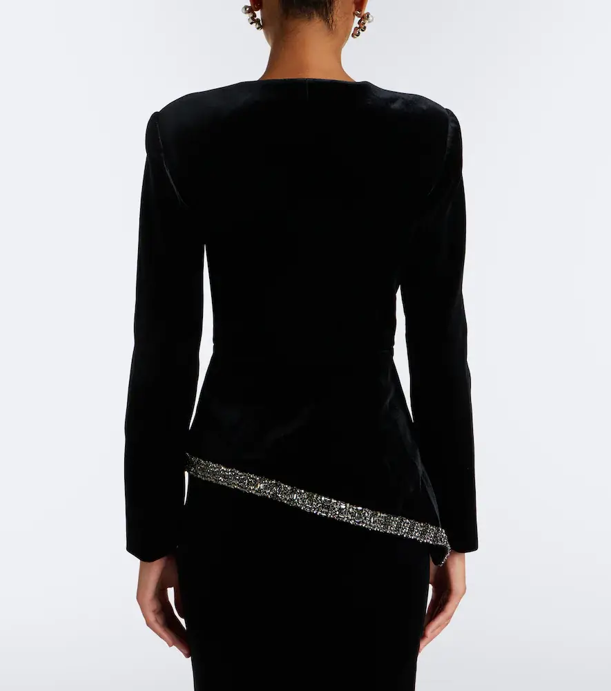 Roland Mouret Embellished asymmetric velvet jacket | Thumbnail 3 Roland Mouret Embellished asymmetric velvet jacket | Thumbnail 3