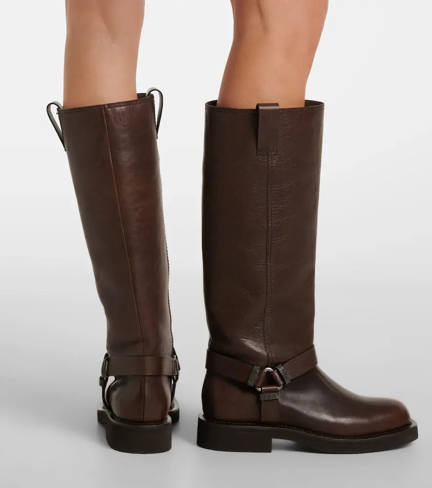 Brunello Cucinelli Monili leather knee-high boots | Thumbnail 2 Brunello Cucinelli Monili leather knee-high boots | Thumbnail 2
