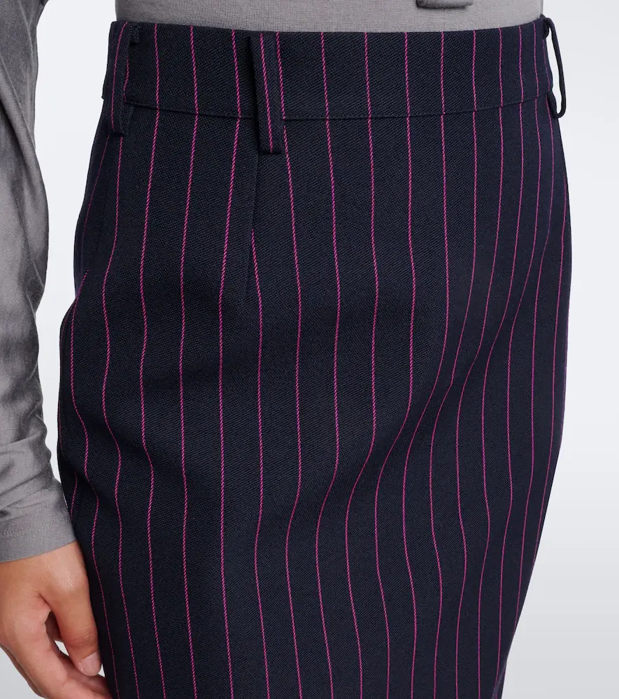 Mugler Pinstripe virgin wool pencil skirt | Thumbnail 3