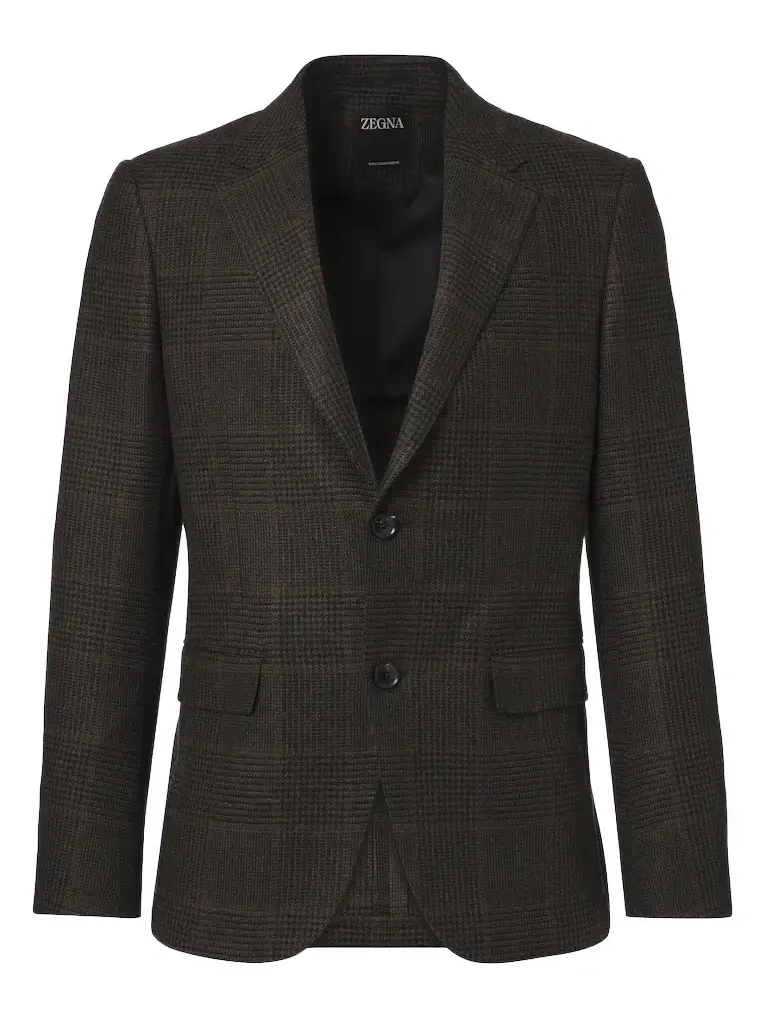 Zegna Prince of Wales check cashmere blazer