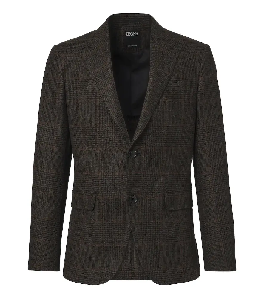 Zegna Prince of Wales check cashmere blazer