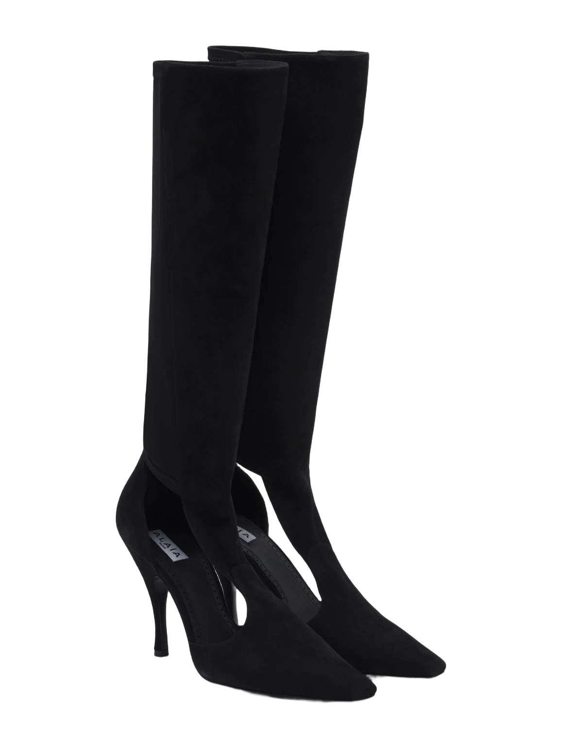 Alaïa Cut-out suede knee-high boots