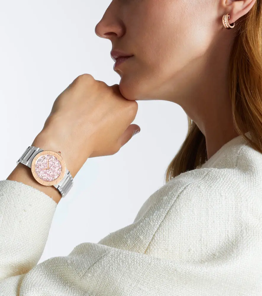 BVLGARI embellished 18kt rose gold and stainless steel watch | Thumbnail 4