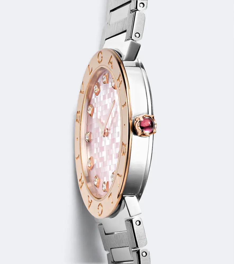BVLGARI embellished 18kt rose gold and stainless steel watch | Thumbnail 6