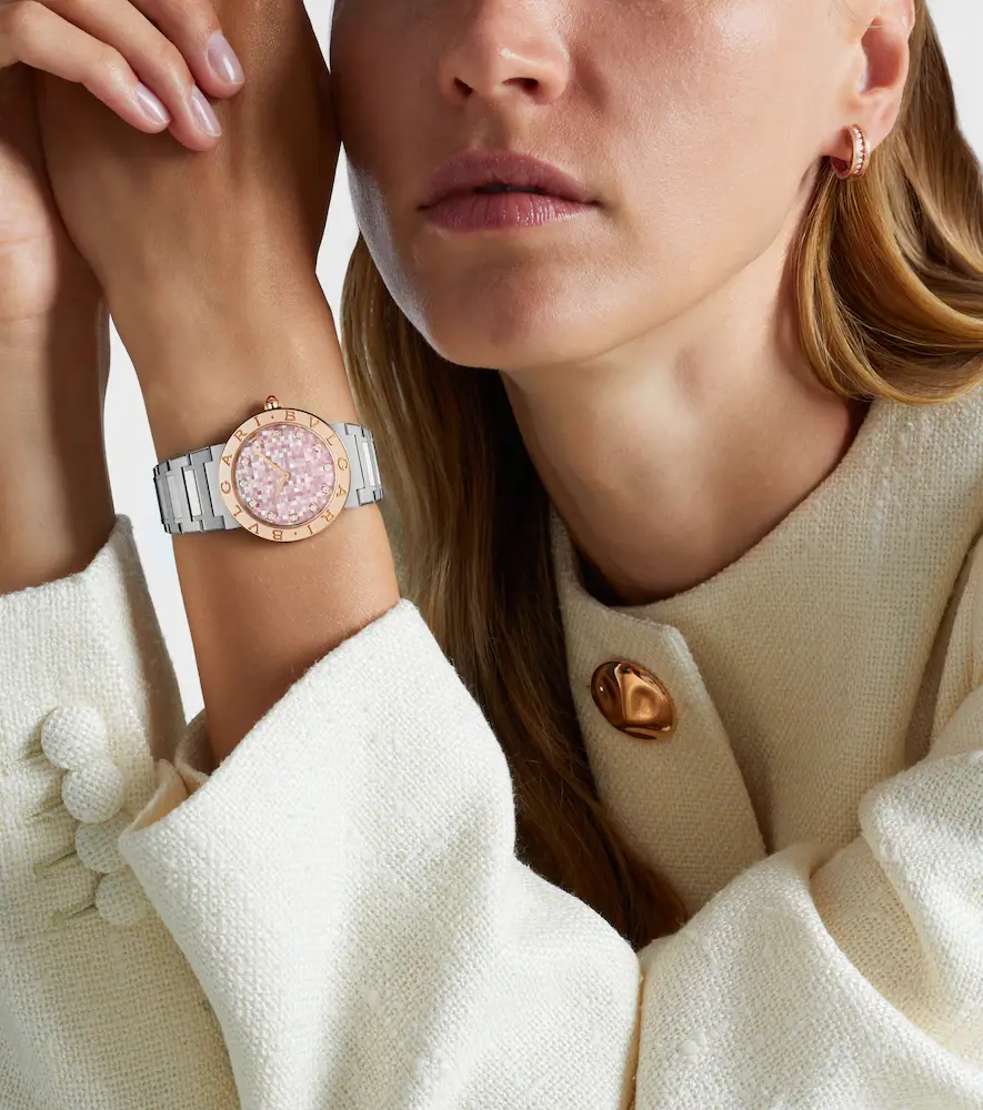 BVLGARI embellished 18kt rose gold and stainless steel watch | Thumbnail 7