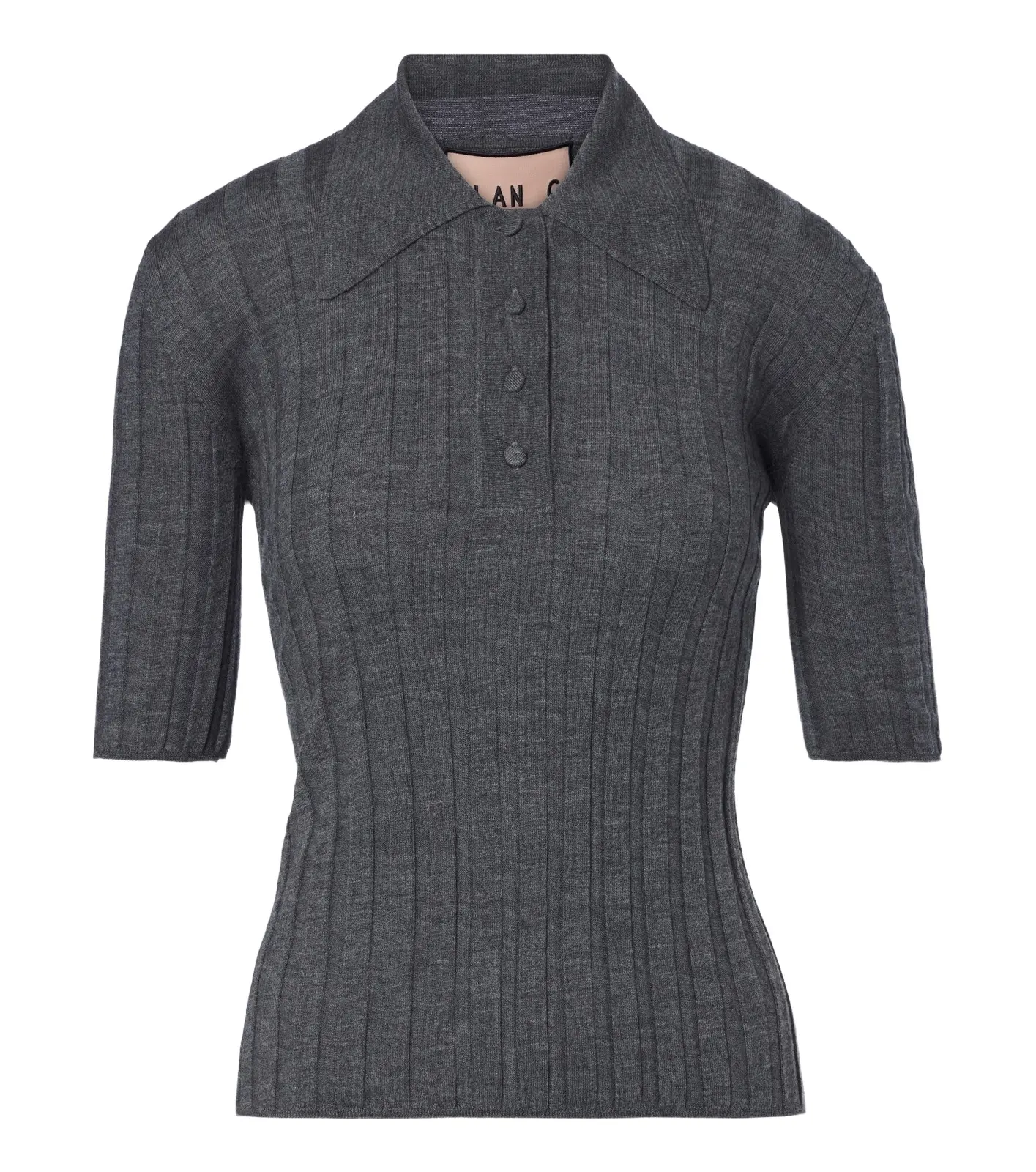 Wool polo sweater