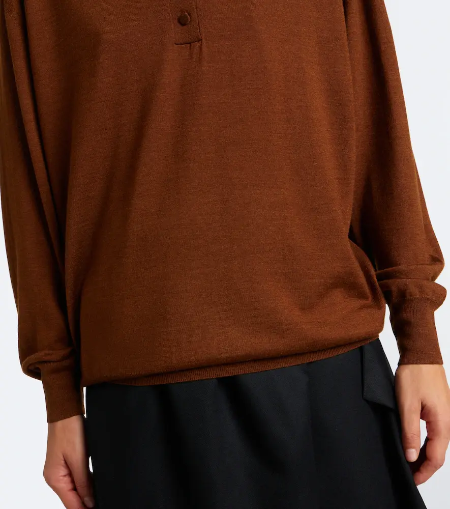 Plan C Layered wool and silk polo sweater | Thumbnail 2