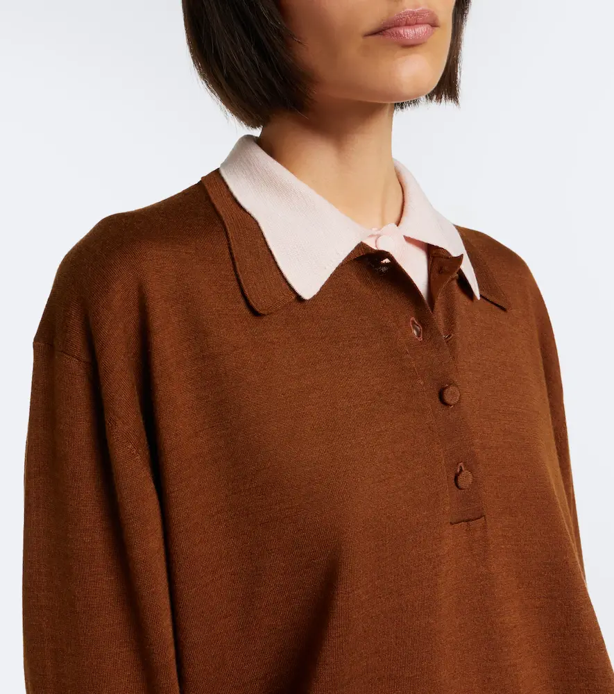 Plan C Layered wool and silk polo sweater | Thumbnail 4