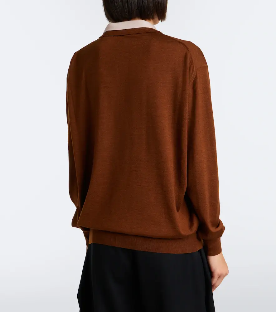Plan C Layered wool and silk polo sweater | Thumbnail 5