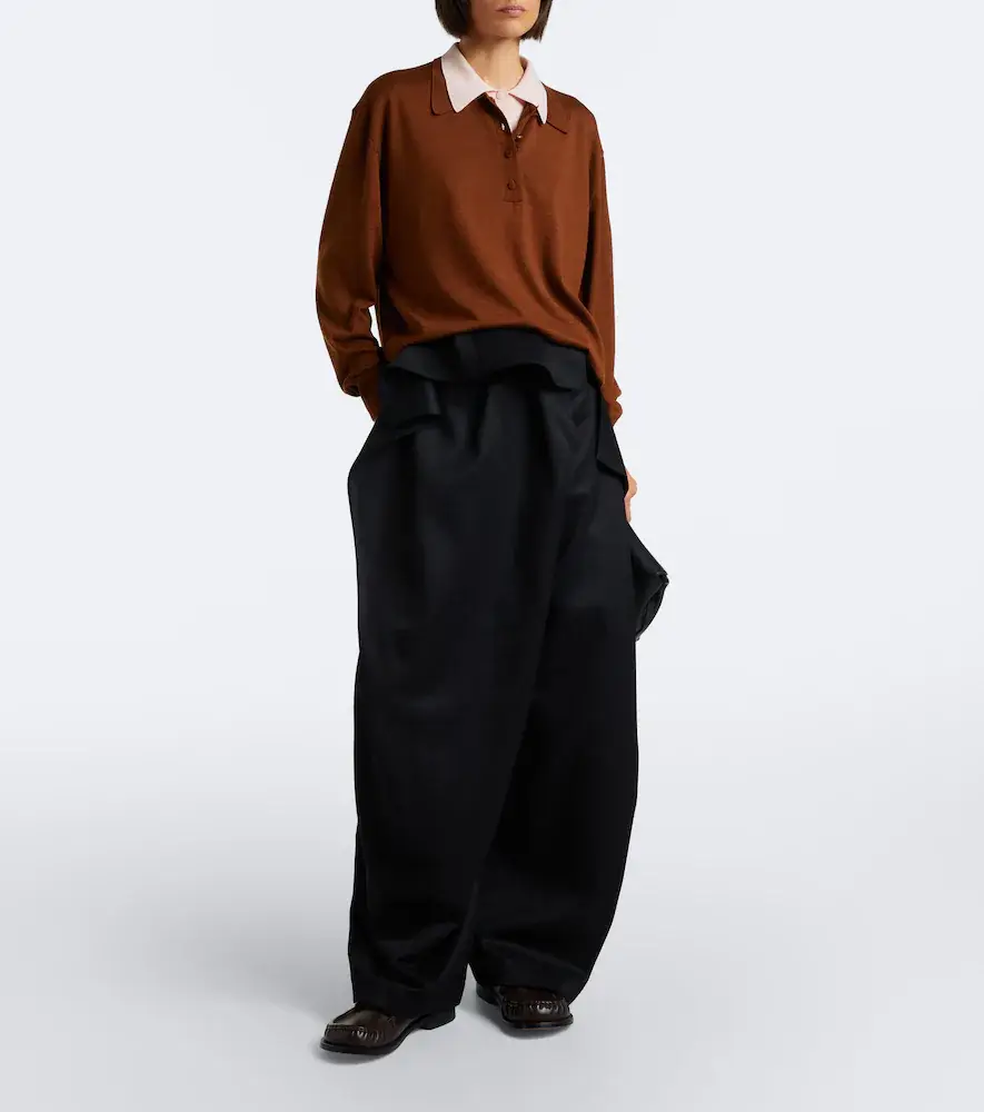 Plan C Layered wool and silk polo sweater | Thumbnail 6