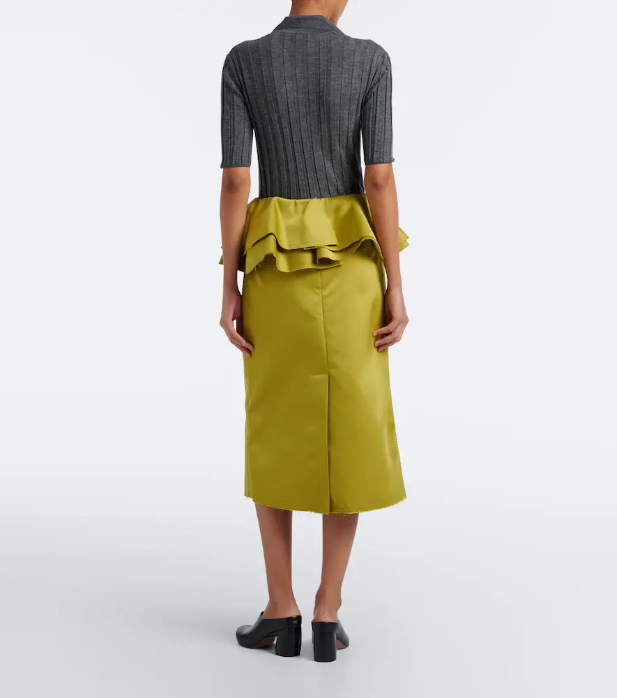 Plan C Peplum satin midi skirt | Thumbnail 3 Plan C Peplum satin midi skirt | Thumbnail 3