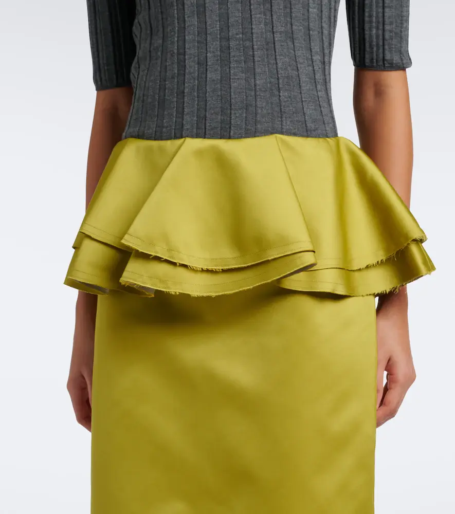 Plan C Peplum satin midi skirt | Thumbnail 4 Plan C Peplum satin midi skirt | Thumbnail 4