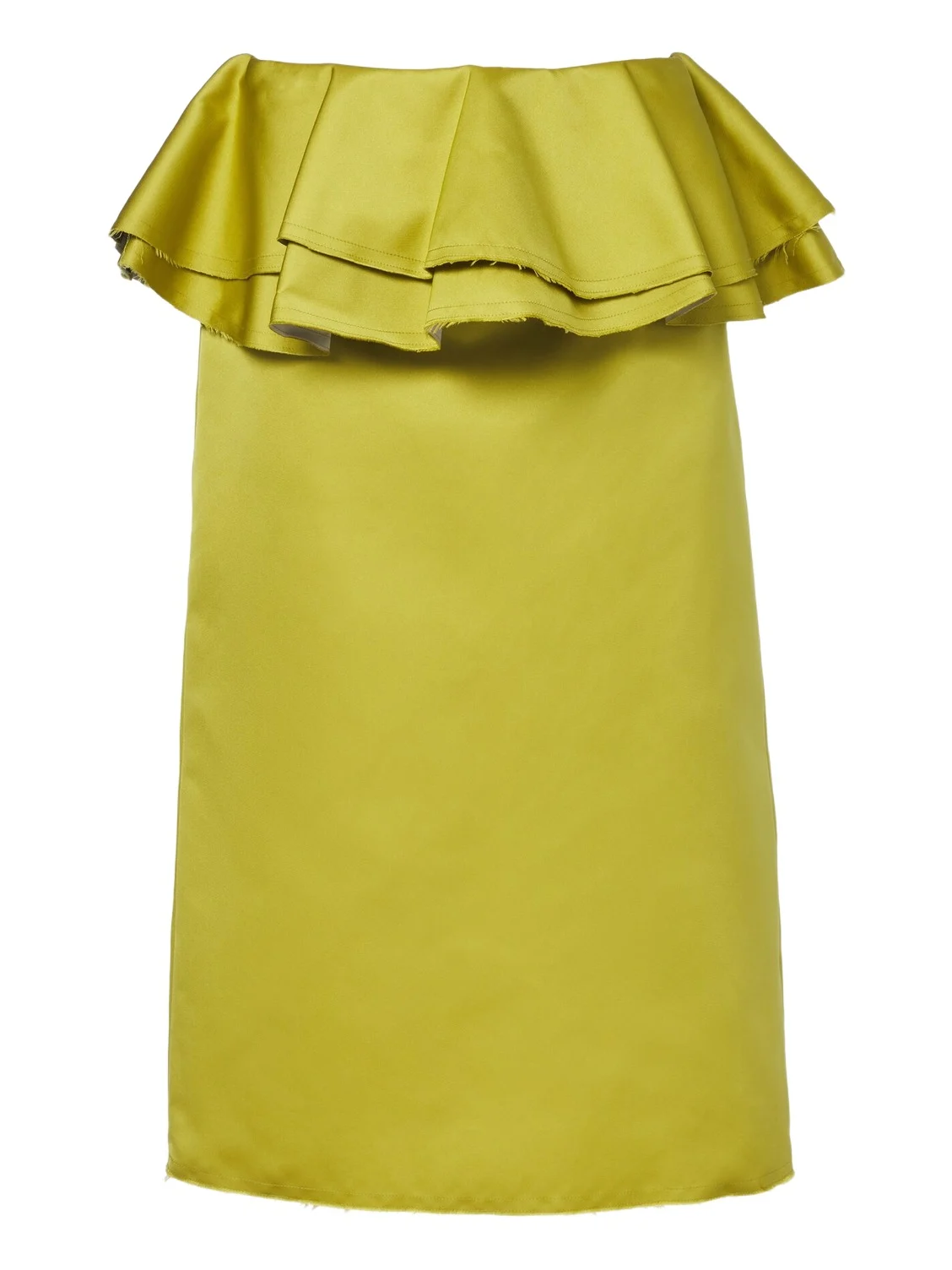 Plan C Peplum satin midi skirt