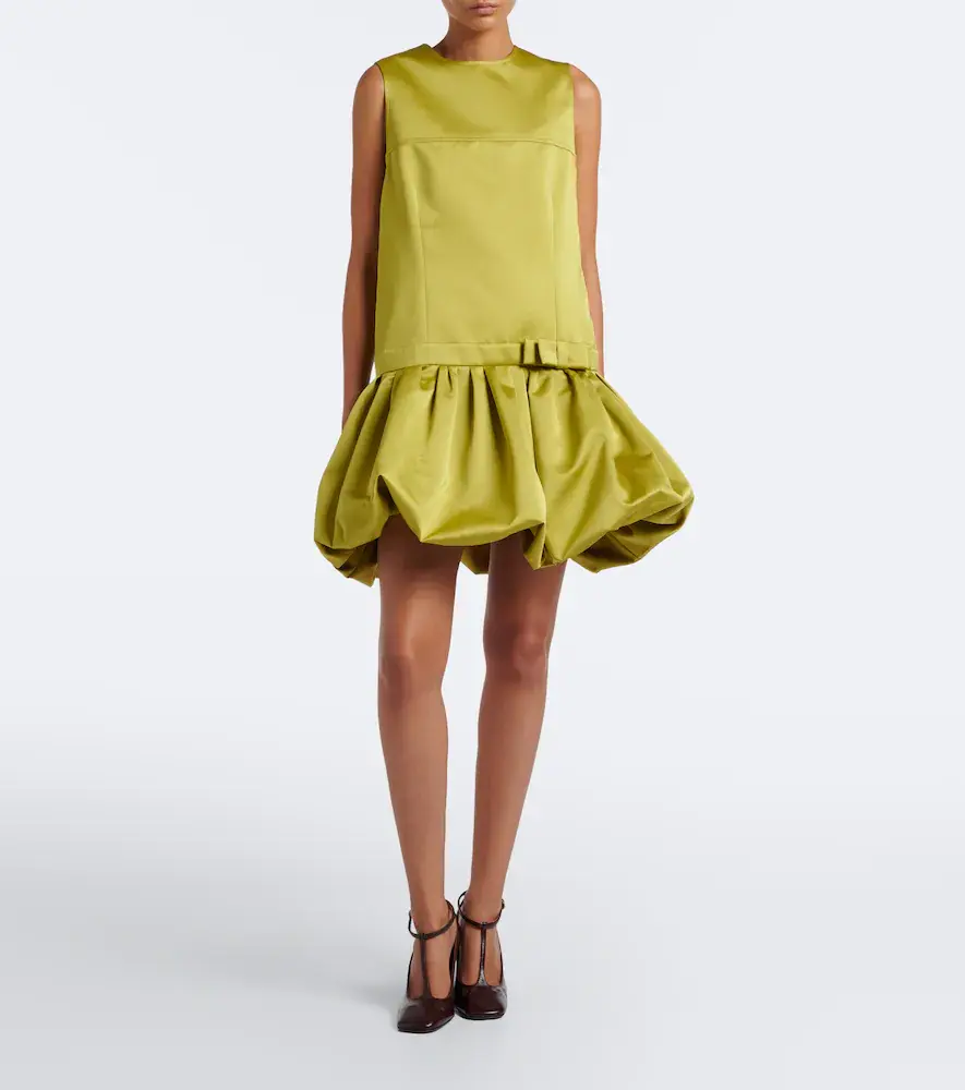 Plan C Bow-detail satin minidress | Thumbnail 4