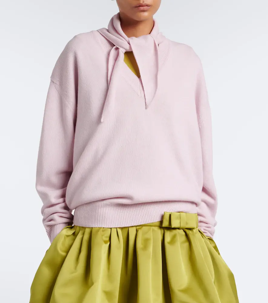 Plan C Tie-neck wool and cashmere sweater | Thumbnail 2