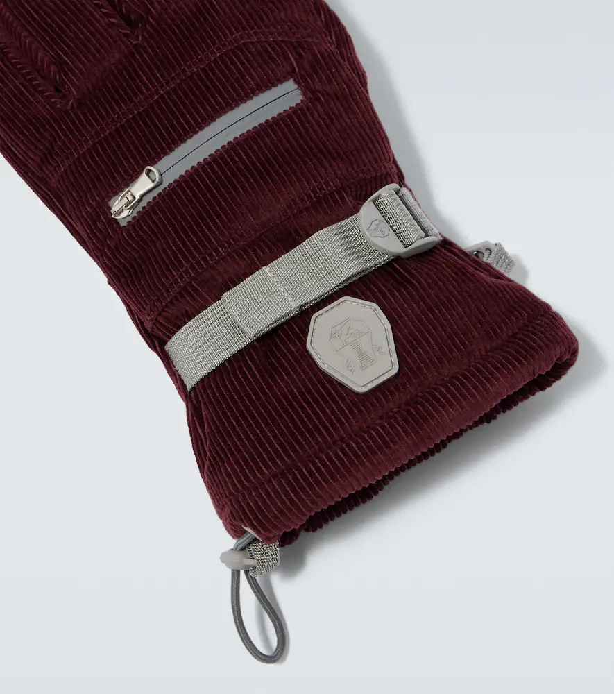 Brunello Cucinelli Leather-trimmed cotton corduroy ski gloves | Thumbnail 2 Brunello Cucinelli Leather-trimmed cotton corduroy ski gloves | Thumbnail 2
