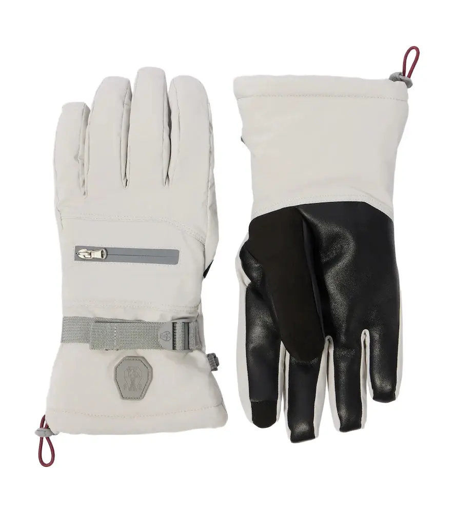 Leather-trimmed ski gloves Leather-trimmed ski gloves