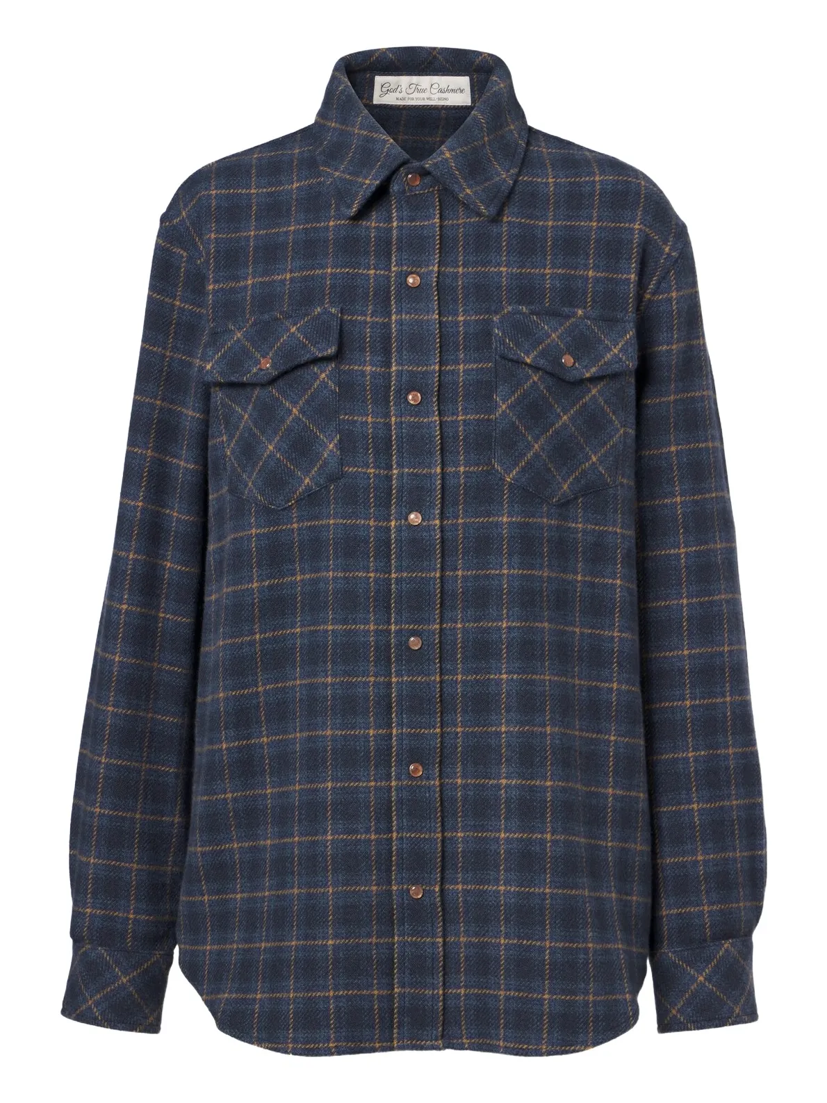 God’s True Cashmere Rugged Explorer plaid cashmere shirt