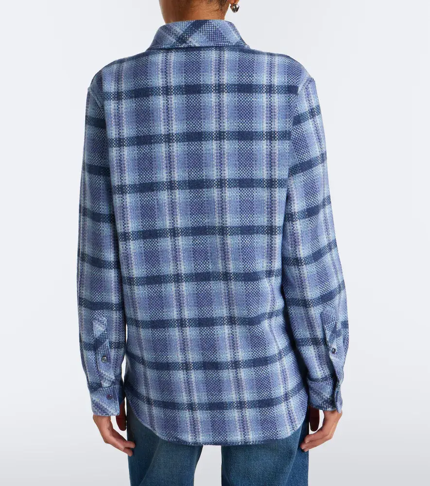 God’s True Cashmere Blue Uniform plaid cashmere shirt | Thumbnail 2