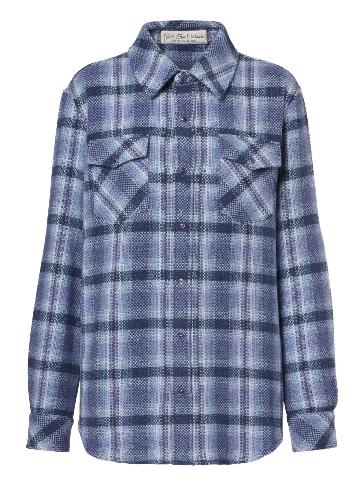 Blue Uniform plaid cashmere shirt Blue Uniform plaid cashmere shirt