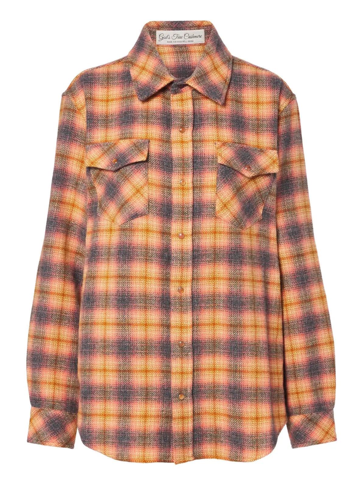 God’s True Cashmere Seeker plaid cashmere shirt