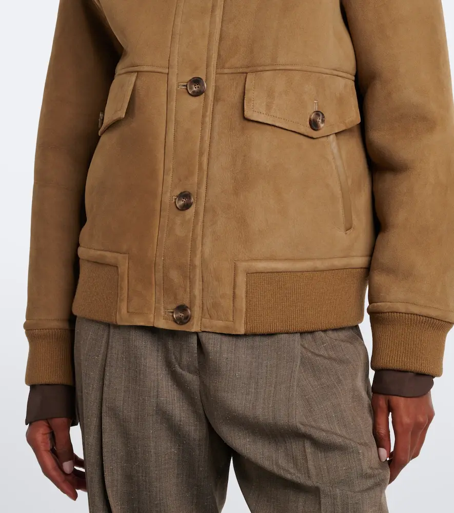 Yves Salomon Teddy-trimmed suede jacket | Thumbnail 4 Yves Salomon Teddy-trimmed suede jacket | Thumbnail 4