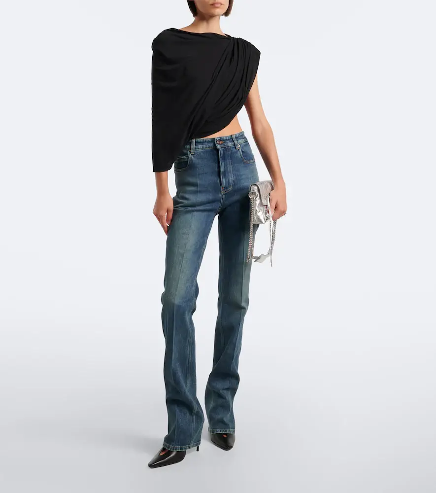 Balenciaga Draped one-shoulder jersey top | Thumbnail 3 Balenciaga Draped one-shoulder jersey top | Thumbnail 3