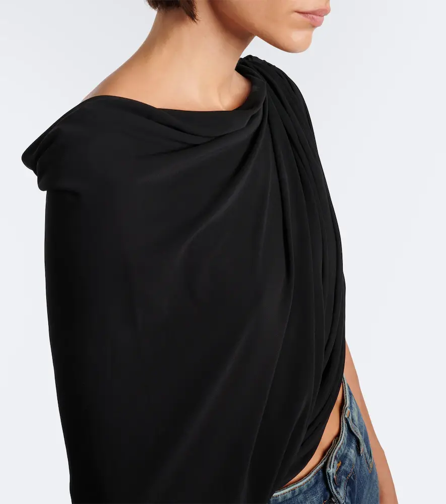 Balenciaga Draped one-shoulder jersey top | Thumbnail 6 Balenciaga Draped one-shoulder jersey top | Thumbnail 6