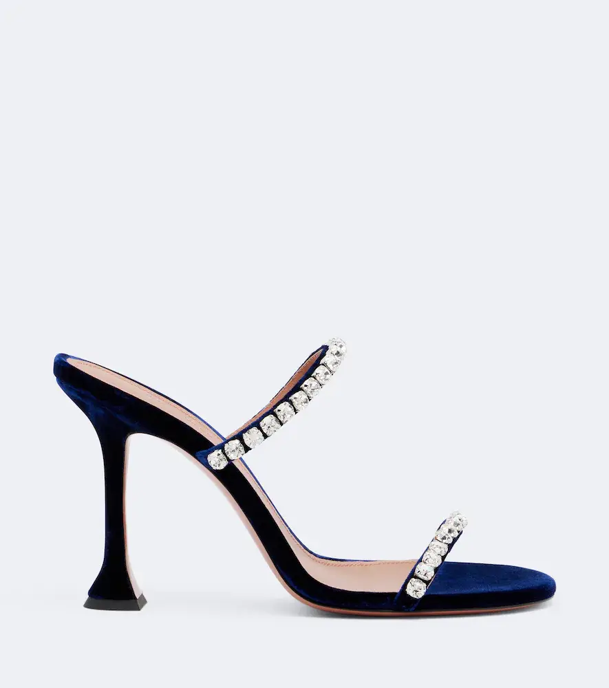 Amina Muaddi Gigi embellished velvet sandals | Thumbnail 2 Amina Muaddi Gigi embellished velvet sandals | Thumbnail 2