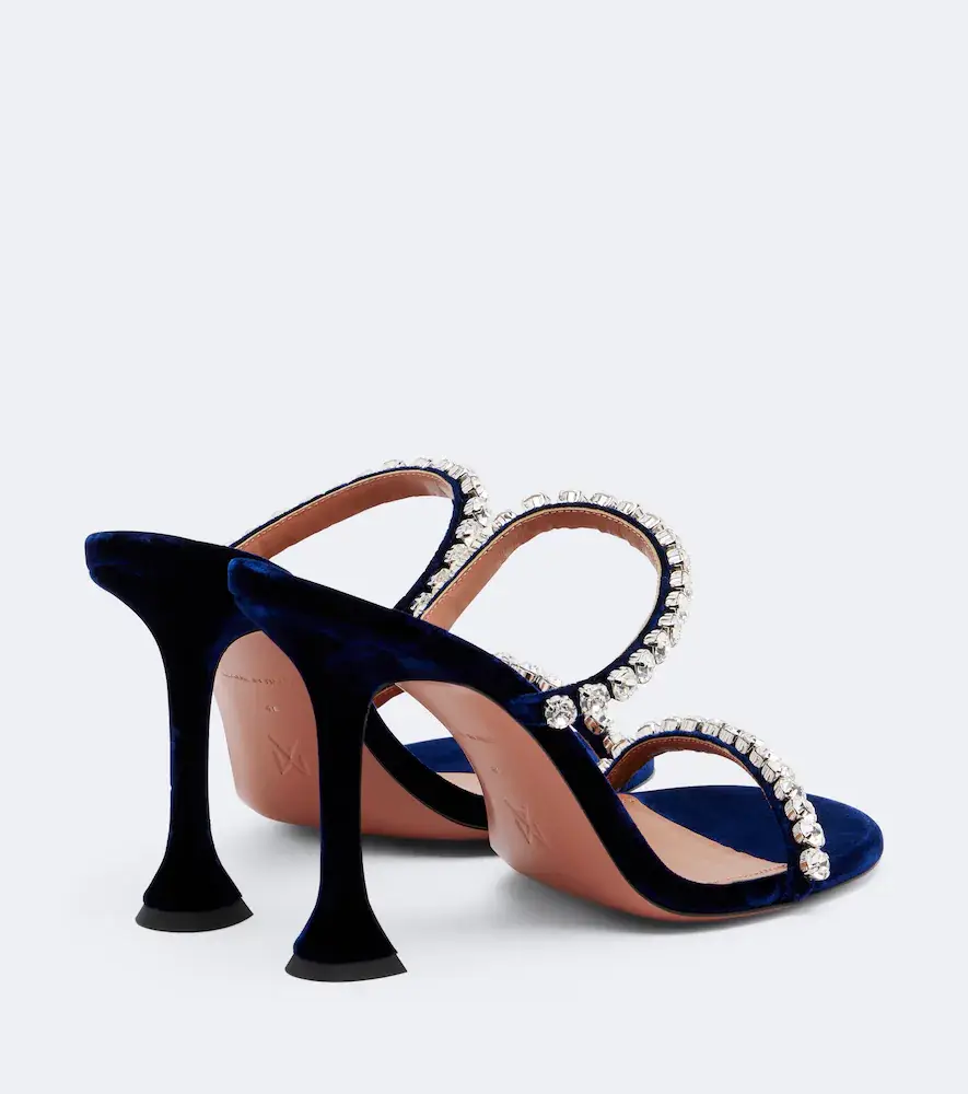 Amina Muaddi Gigi embellished velvet sandals | Thumbnail 3 Amina Muaddi Gigi embellished velvet sandals | Thumbnail 3