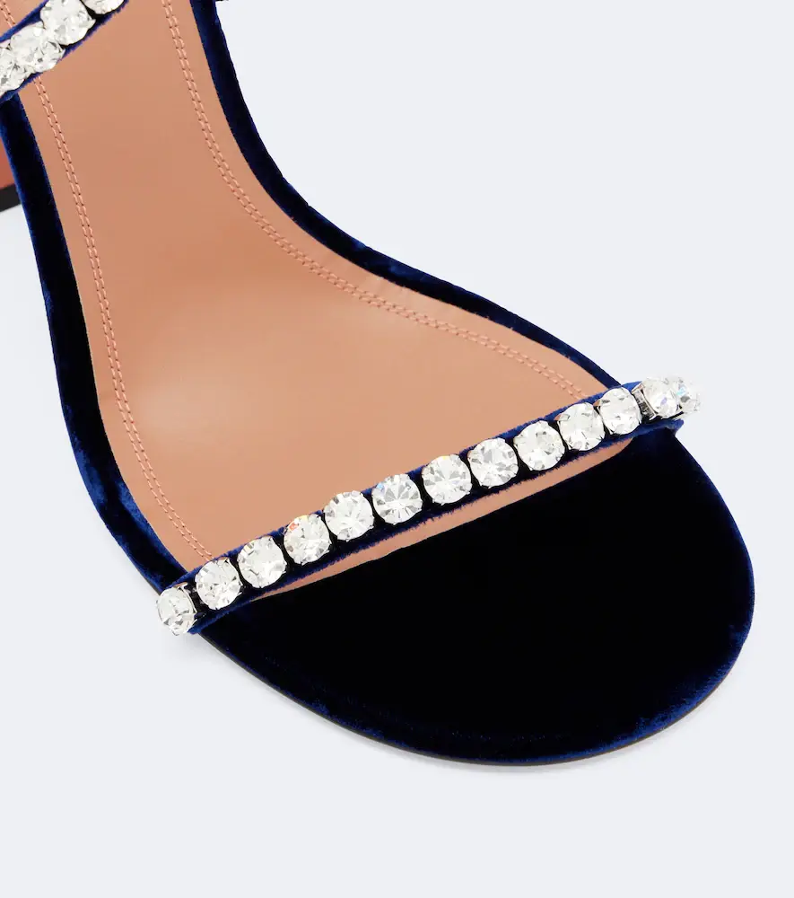 Amina Muaddi Gigi embellished velvet sandals | Thumbnail 4 Amina Muaddi Gigi embellished velvet sandals | Thumbnail 4
