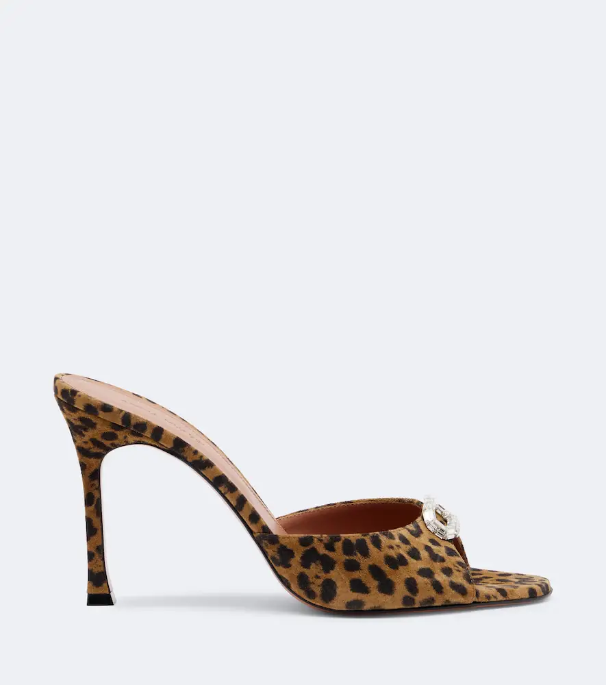 Amina Muaddi Mini Camelia leopard-print suede mules | Thumbnail 3 Amina Muaddi Mini Camelia leopard-print suede mules | Thumbnail 3
