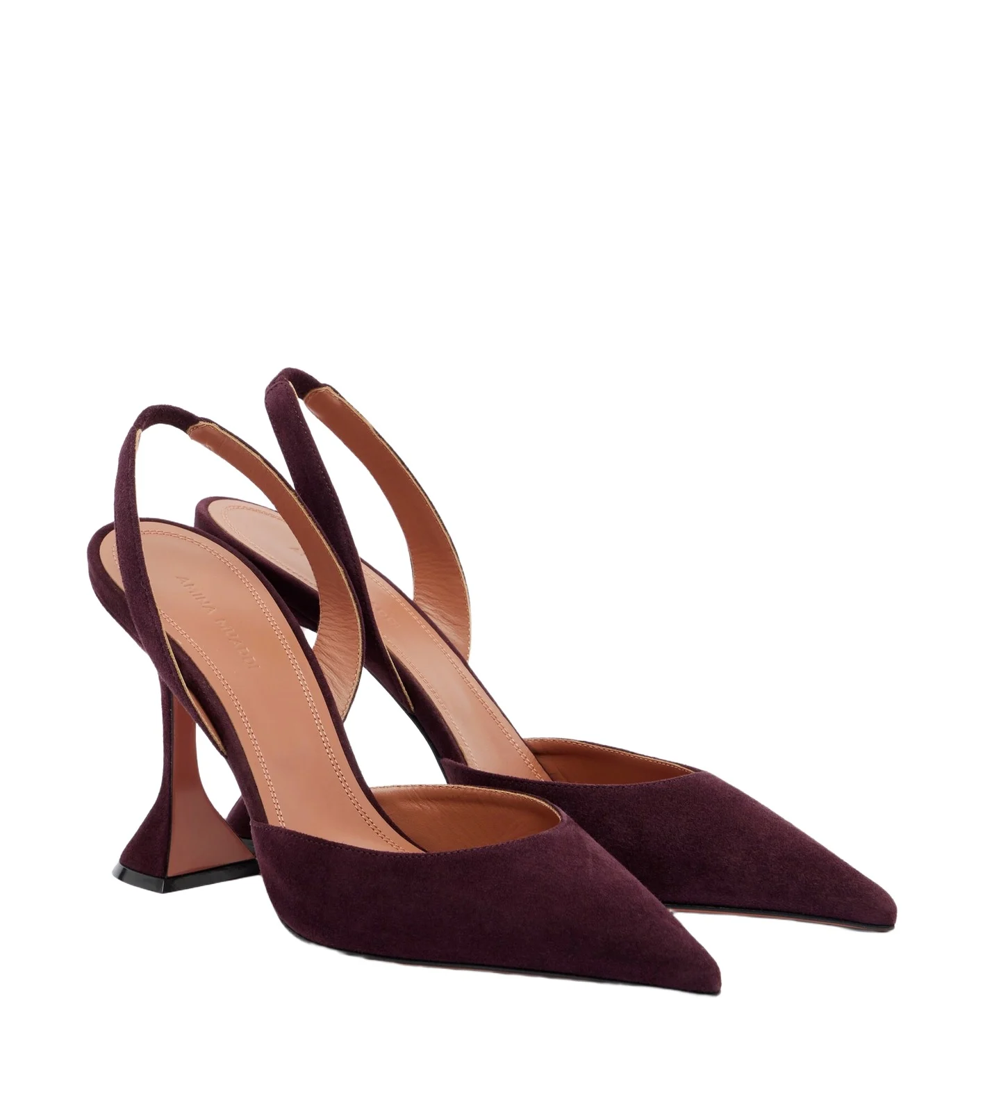 Amina Muaddi Holli suede slingback pumps