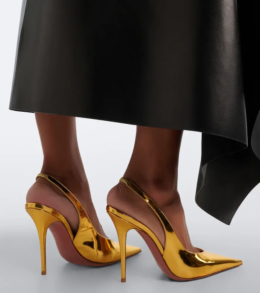 Amina Muaddi Anok metallic leather slingback pumps | Thumbnail 5