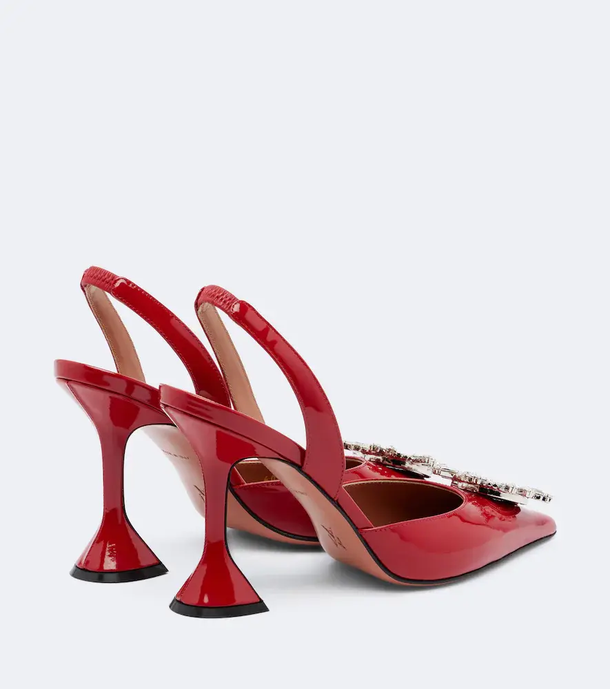 Amina Muaddi Begum embellished leather slingback pumps | Thumbnail 2