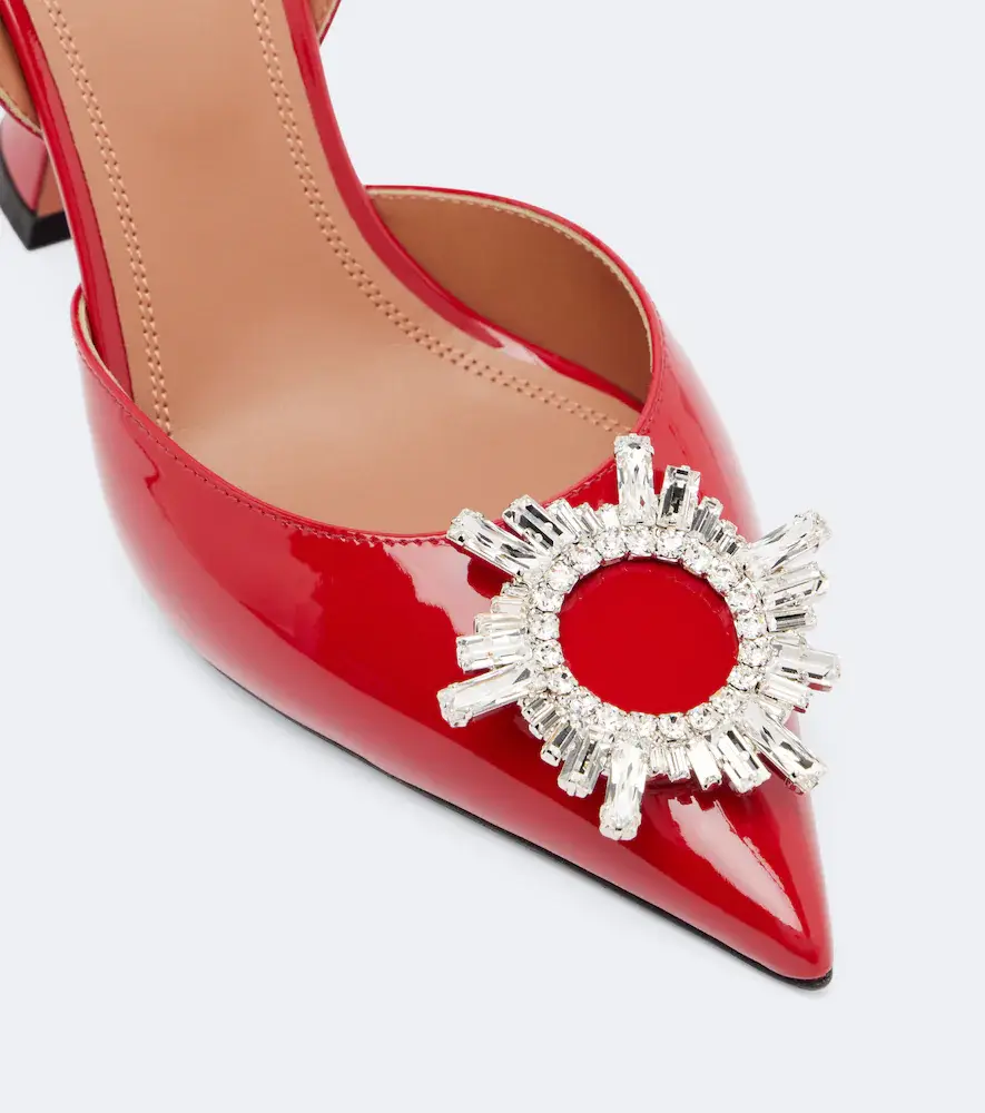 Amina Muaddi Begum embellished leather slingback pumps | Thumbnail 3