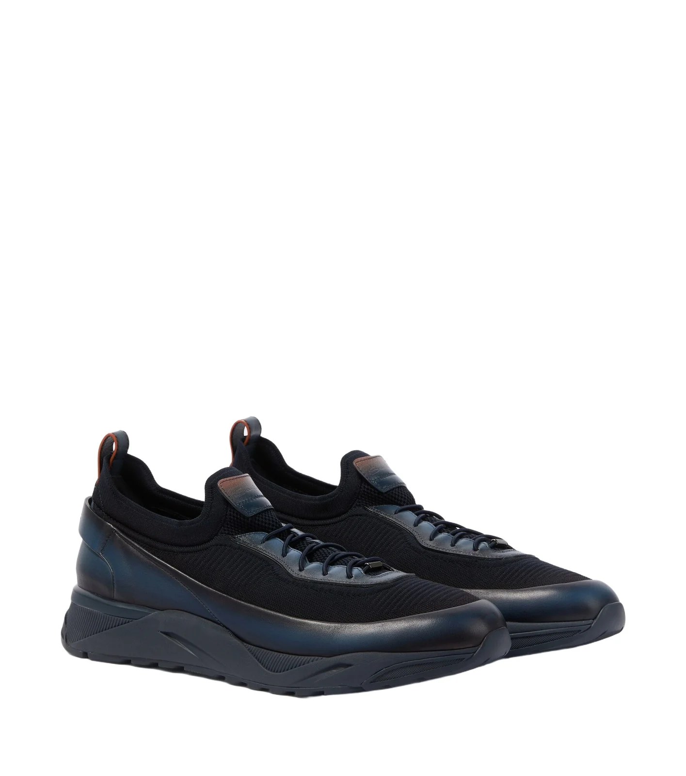 Leather-trimmed knitted sneakers Leather-trimmed knitted sneakers