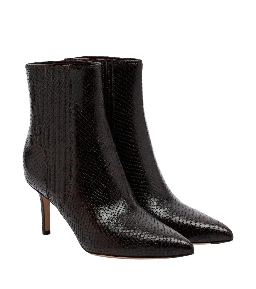 Veronica Beard Lisa snake-effect leather ankle boots