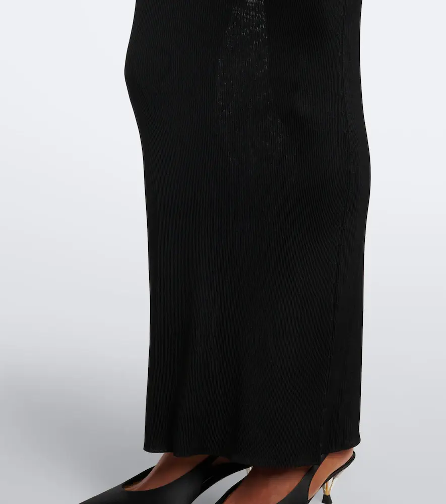 Saint Laurent Cassandre ribbed-knit silk maxi dress | Thumbnail 3 Saint Laurent Cassandre ribbed-knit silk maxi dress | Thumbnail 3
