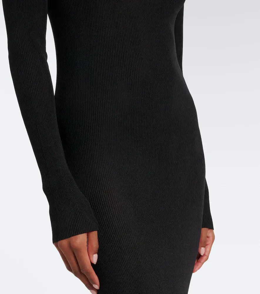 Saint Laurent Cassandre ribbed-knit silk maxi dress | Thumbnail 5 Saint Laurent Cassandre ribbed-knit silk maxi dress | Thumbnail 5