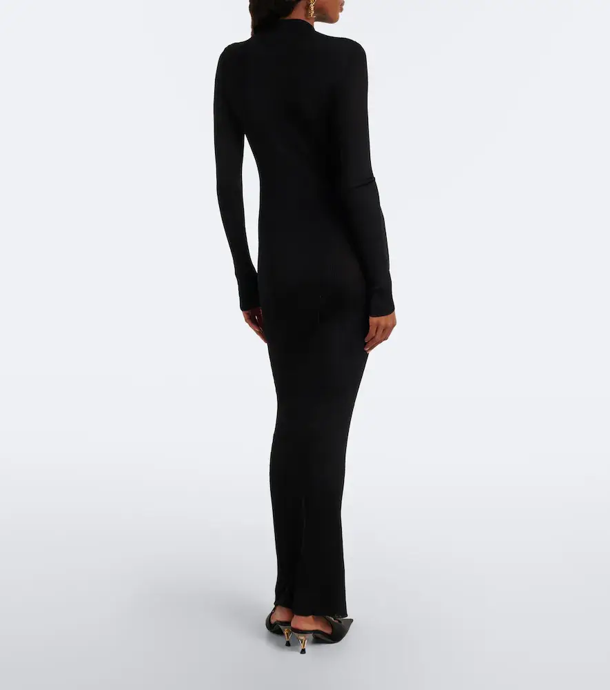 Saint Laurent Cassandre ribbed-knit silk maxi dress | Thumbnail 6 Saint Laurent Cassandre ribbed-knit silk maxi dress | Thumbnail 6