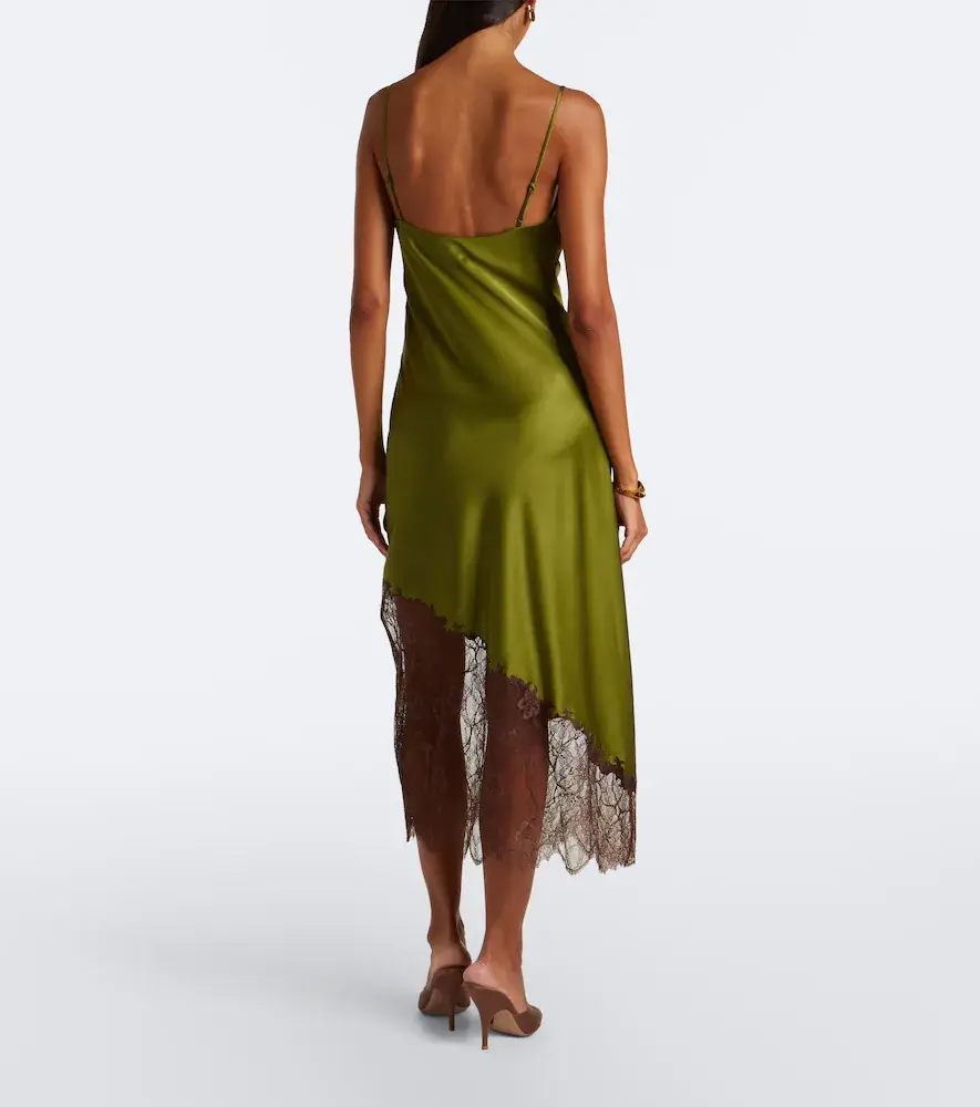 Staud Lara lace-trimmed silk-blend satin slip dress | Thumbnail 3 Staud Lara lace-trimmed silk-blend satin slip dress | Thumbnail 3