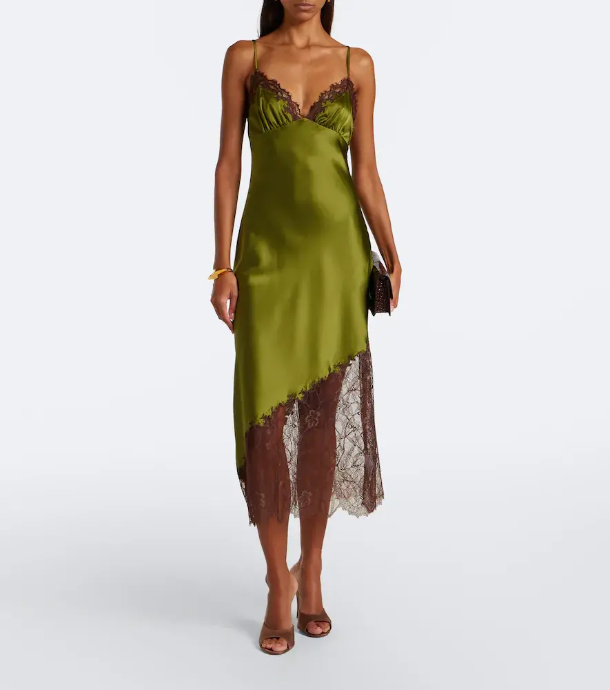 Staud Lara lace-trimmed silk-blend satin slip dress | Thumbnail 4 Staud Lara lace-trimmed silk-blend satin slip dress | Thumbnail 4