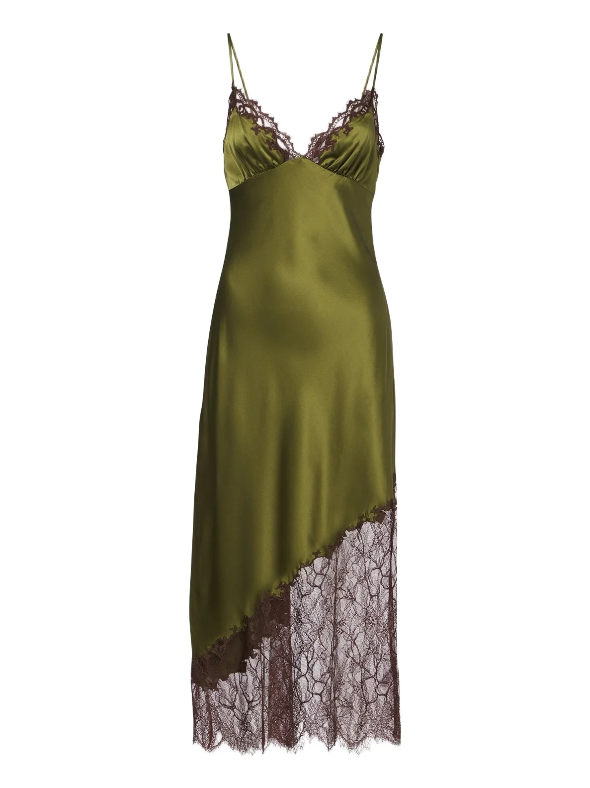 Lara lace-trimmed silk-blend satin slip dress Lara lace-trimmed silk-blend satin slip dress