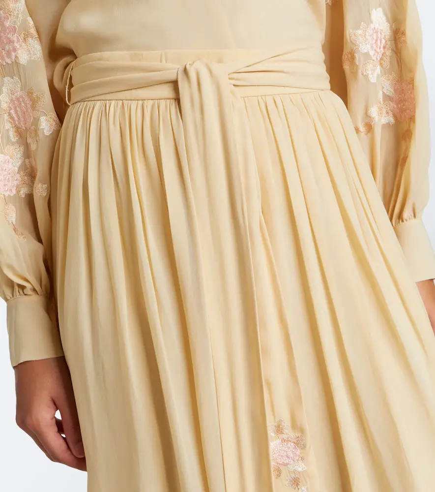 Zimmermann Valiant belted pleated midi skirt | Thumbnail 3 Zimmermann Valiant belted pleated midi skirt | Thumbnail 3