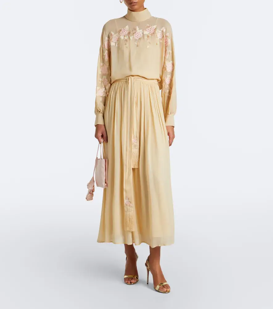 Zimmermann Valiant belted pleated midi skirt | Thumbnail 4 Zimmermann Valiant belted pleated midi skirt | Thumbnail 4