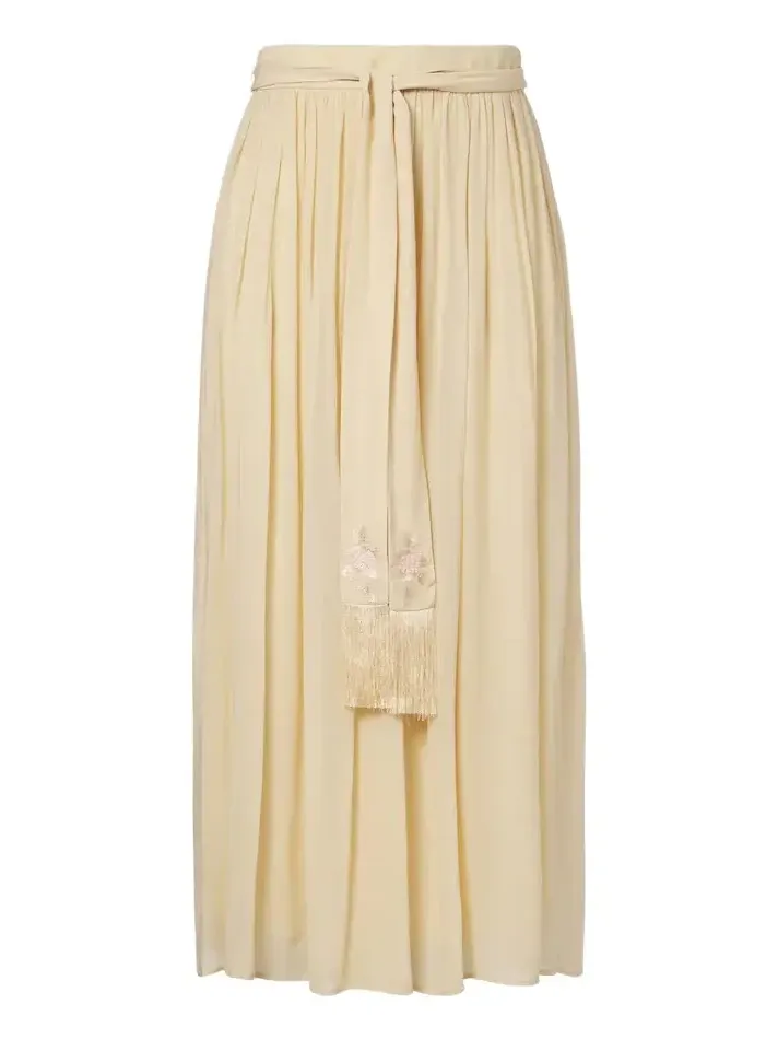 Valiant belted pleated midi skirt Valiant belted pleated midi skirt