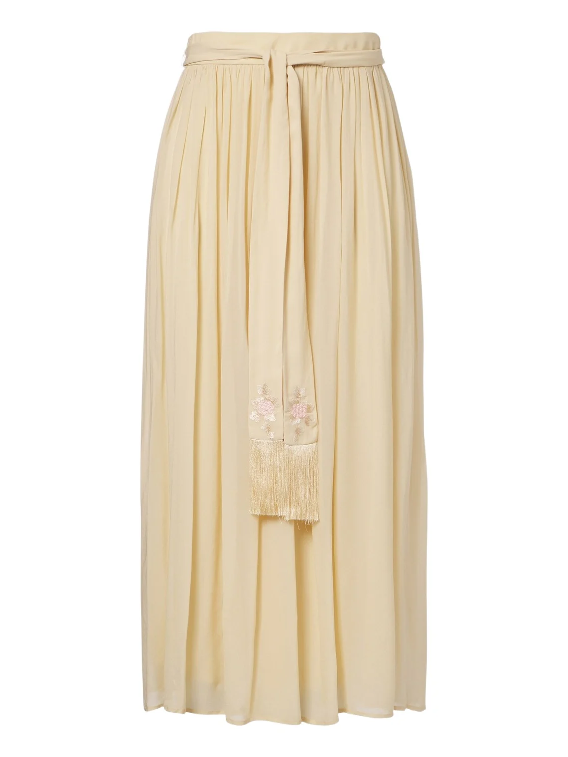 Valiant belted pleated midi skirt