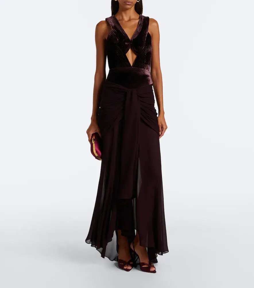 Zimmermann Valiant cutout draped velvet gown | Thumbnail 4 Zimmermann Valiant cutout draped velvet gown | Thumbnail 4